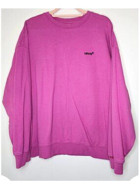 Levi’s 100% Cotton Crewneck Oversized Relaxed Fit Sweatshirt L Pink Fuchsia